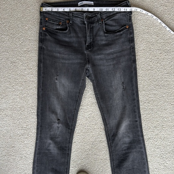 Zara Black Washed Jeans Distressed Size 6 - Picture 8 of 10